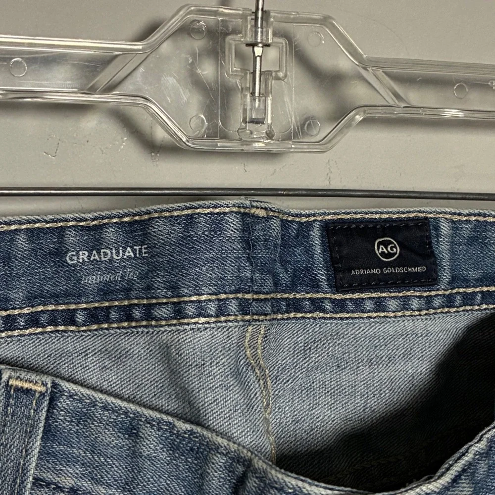 AG Graduate Tailored Leg Denim Jeans‎ Mens 36x34 Light Wash Blue